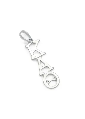 14k White Gold Kappa Alpha Theta Lavaliere