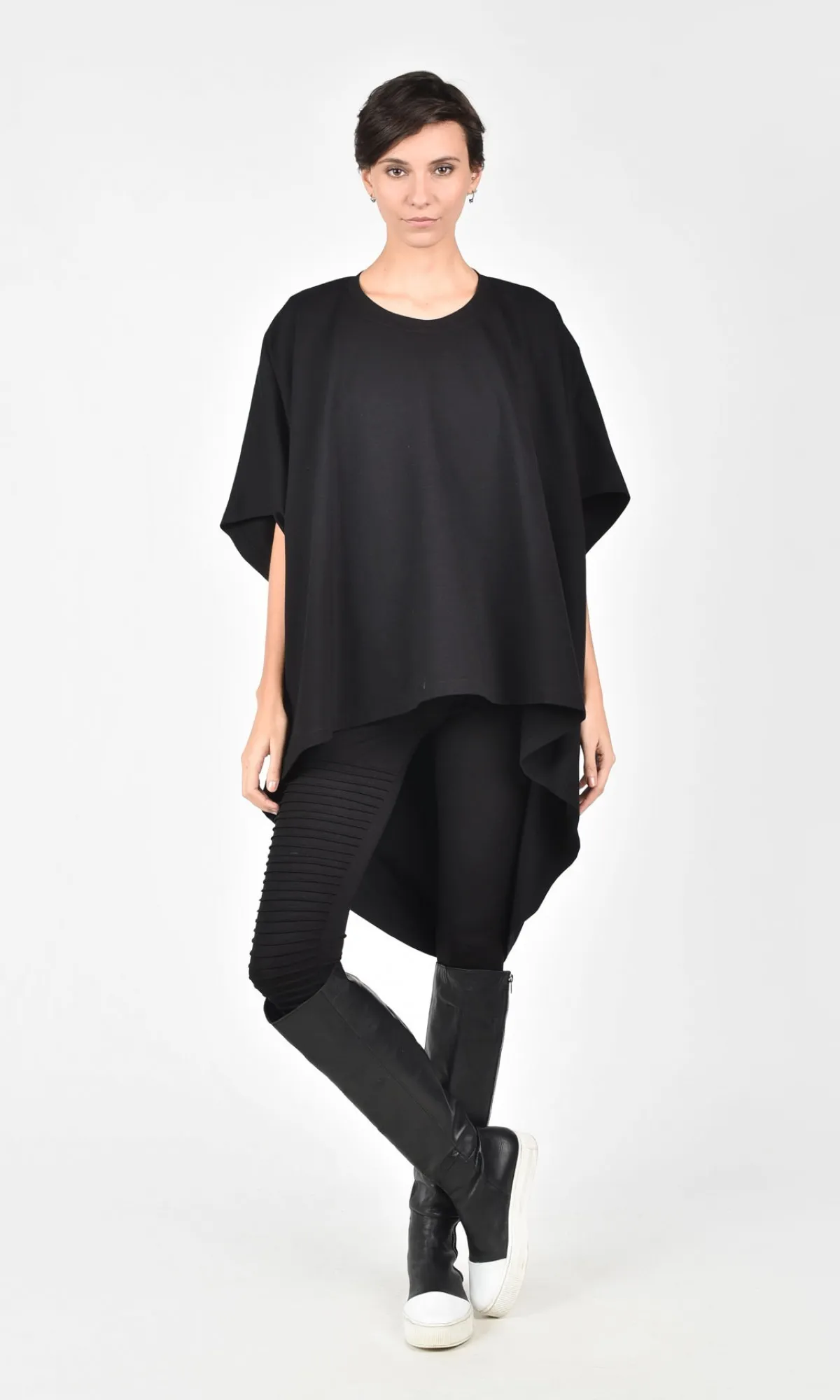 Aakasha  |Crew Neck Plain Medium Short Sleeves Tunics