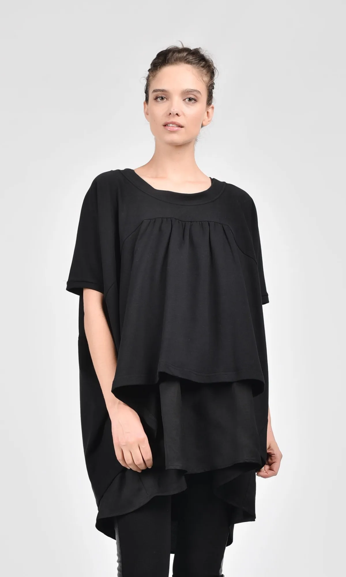 Aakasha  |Linen Blended Fabrics Plain Cotton Medium Short Sleeves