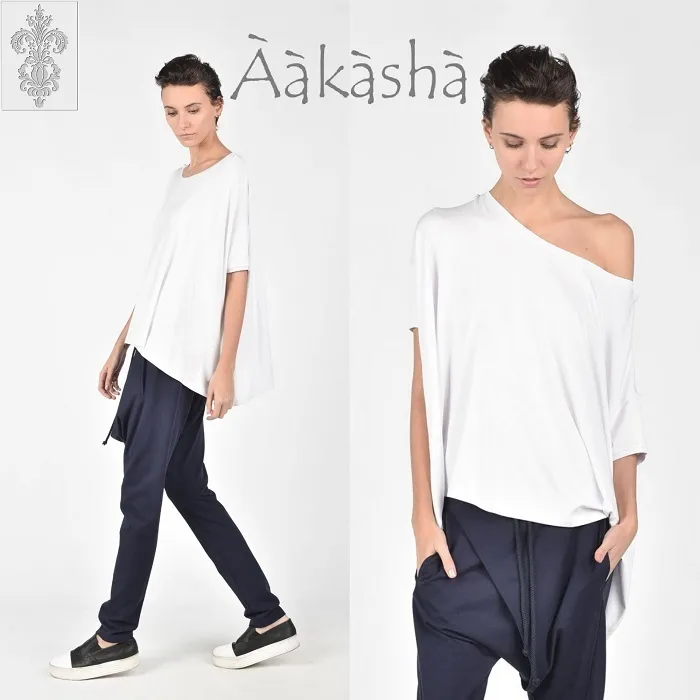 Aakasha  |Plain Medium Short Sleeves Handmade Oversized Bold Tunics