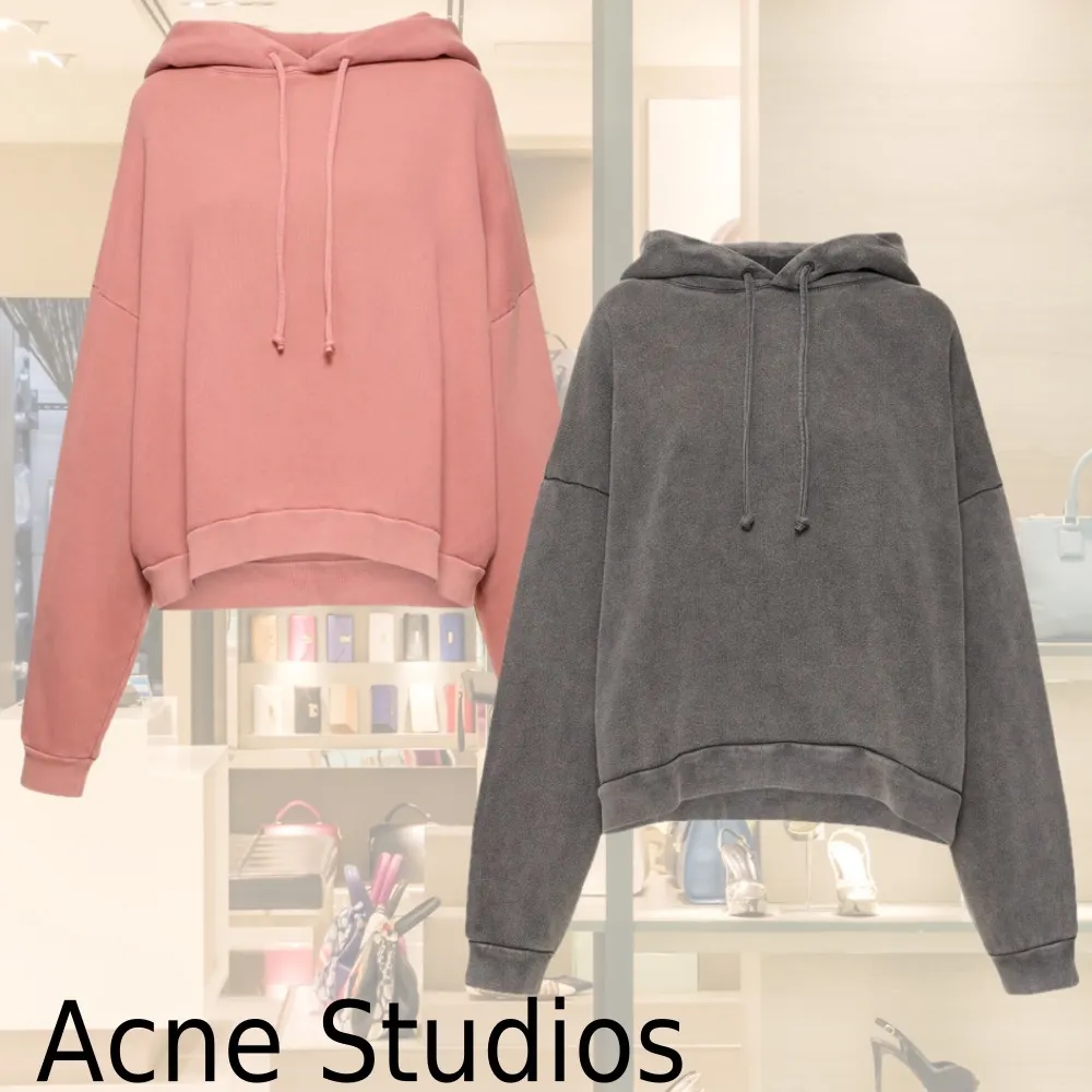 Acne Studios  |Unisex Cotton Logo Hoodies & Sweatshirts