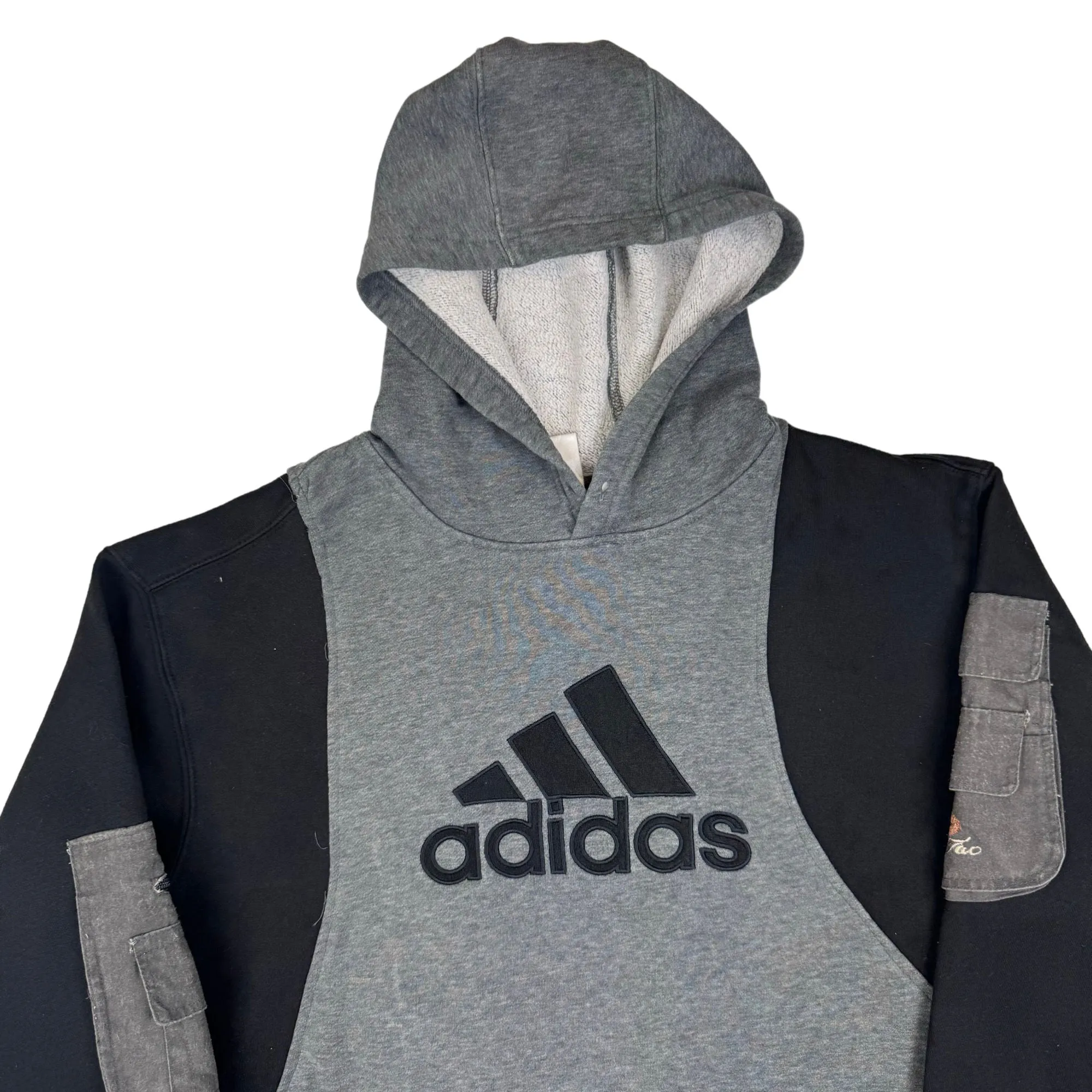 Adidas 00's Custom Tactical Multi-Pocket Pullover Hoodie Grey Black