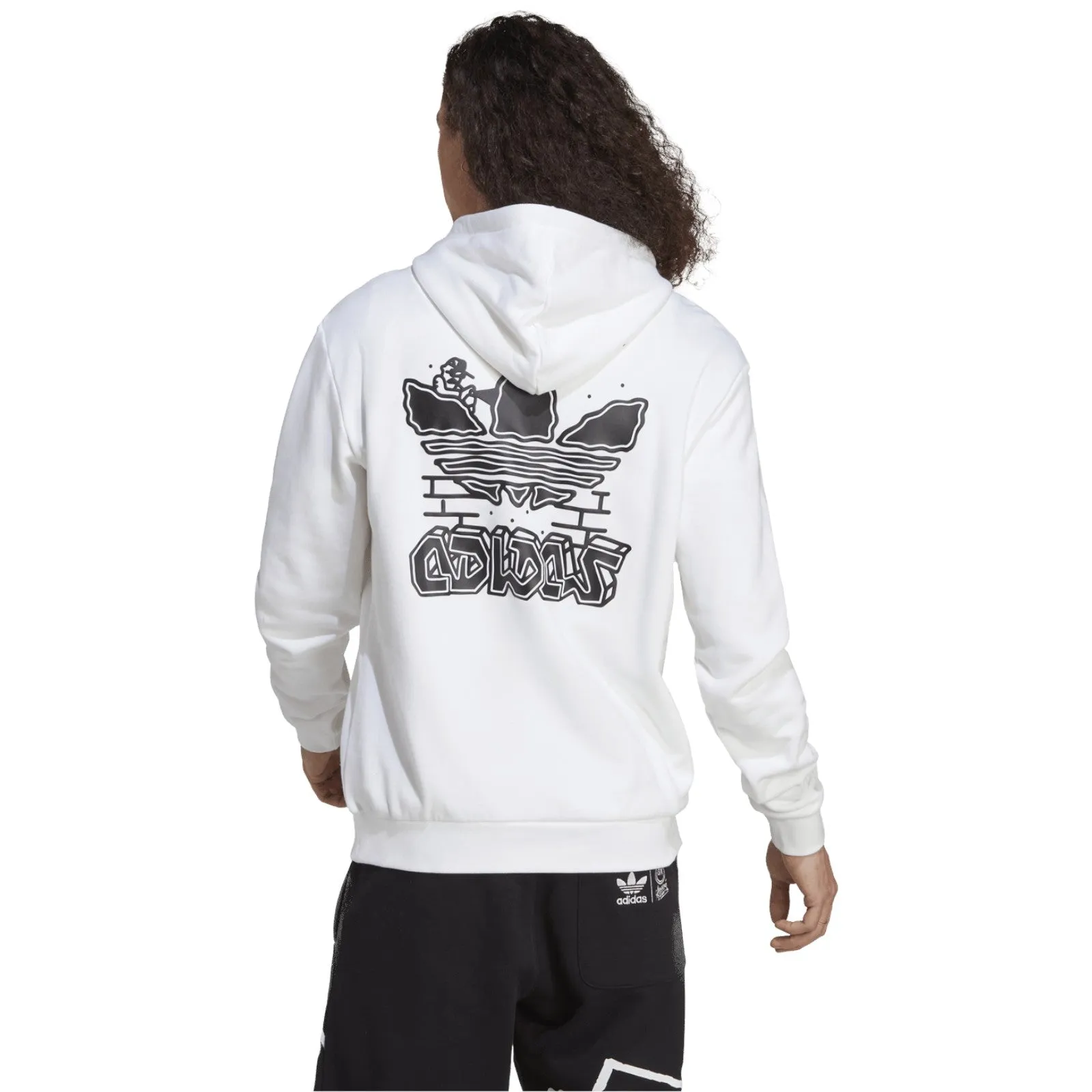 adidas Originals Fuzi Graffiti Graphic Hoodie - White