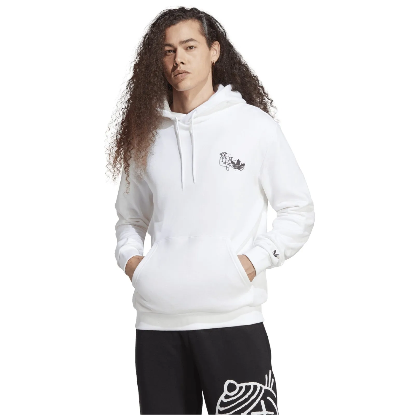 adidas Originals Fuzi Graffiti Graphic Hoodie - White