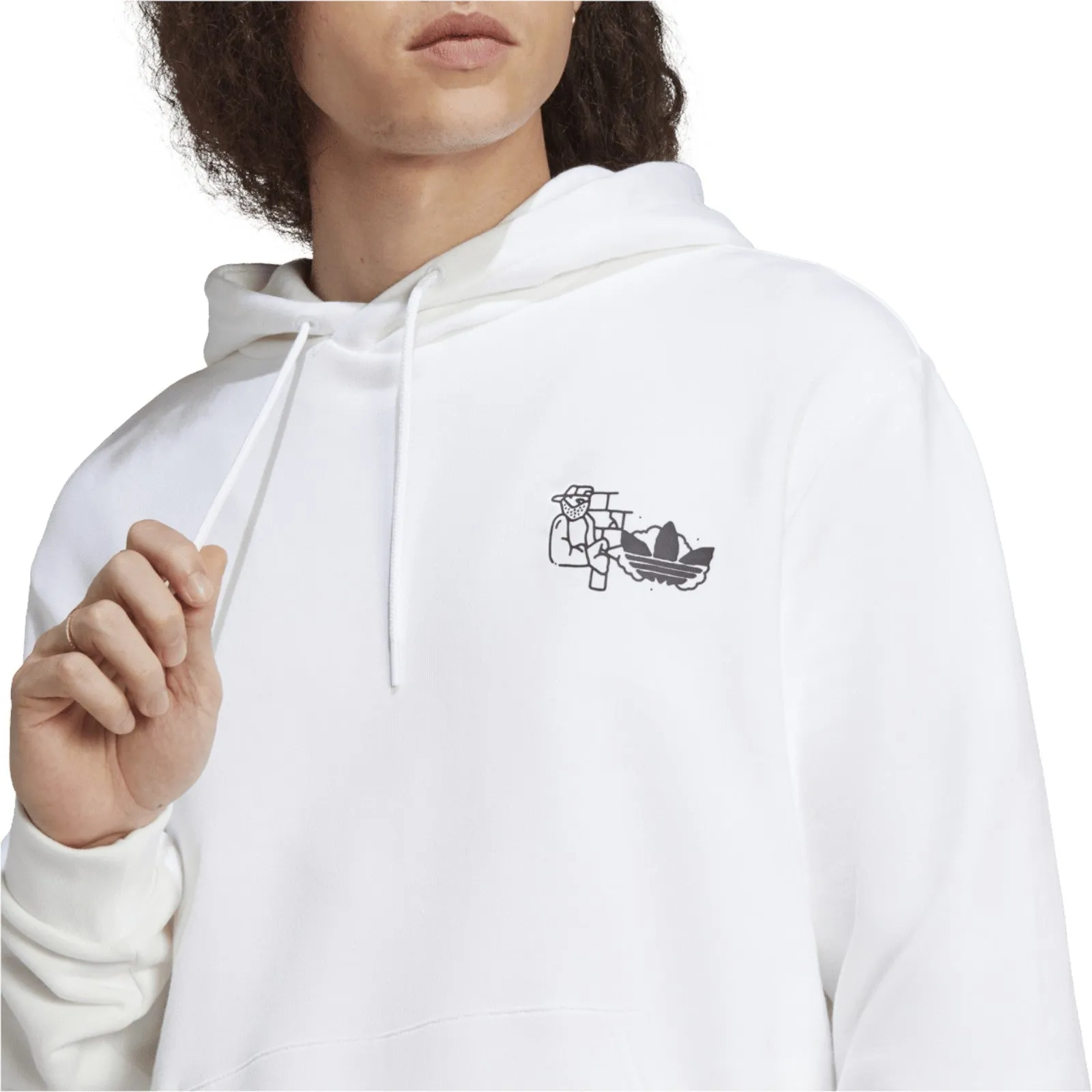 adidas Originals Fuzi Graffiti Graphic Hoodie - White