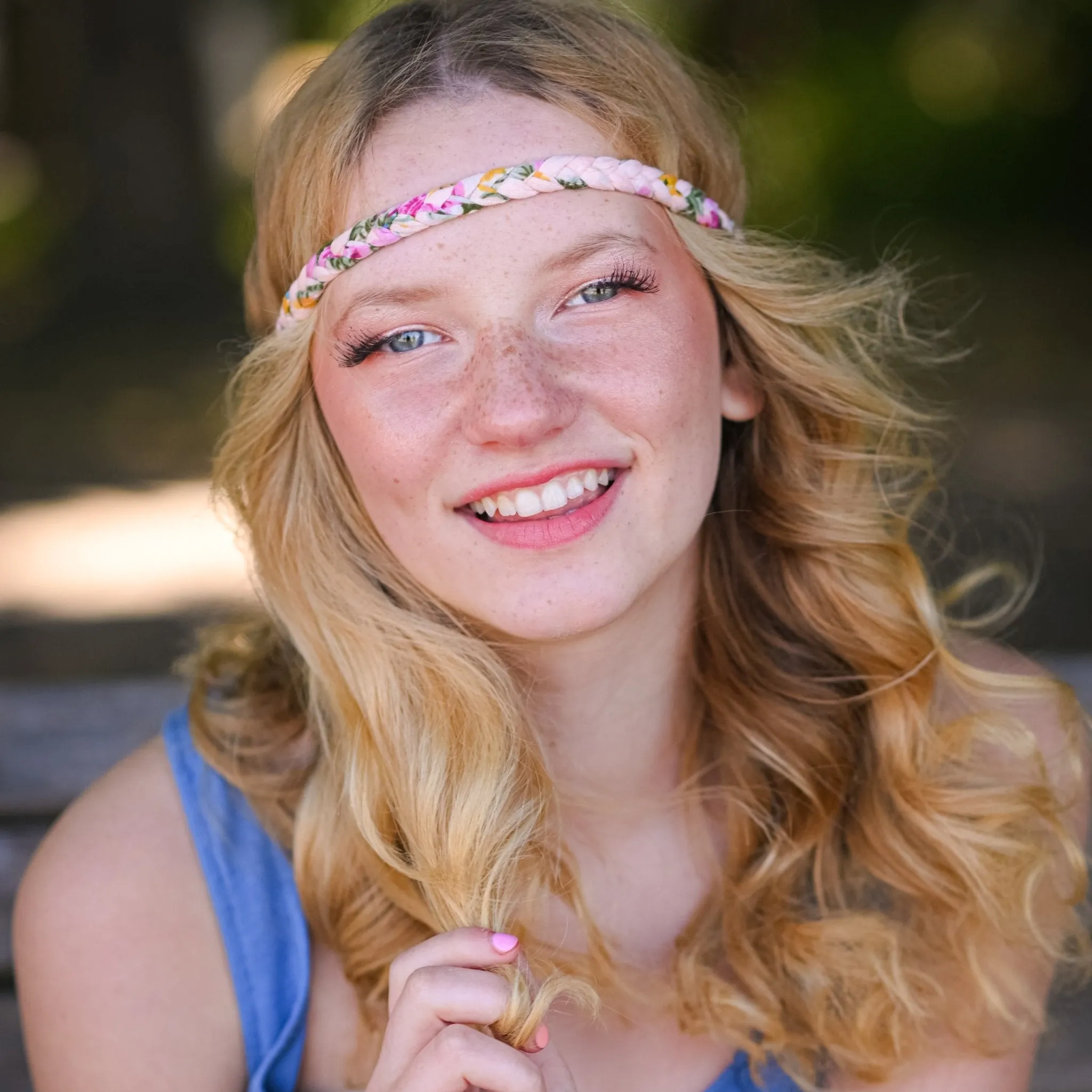 Adjustable Floral Braided Headbands - 4 Pack