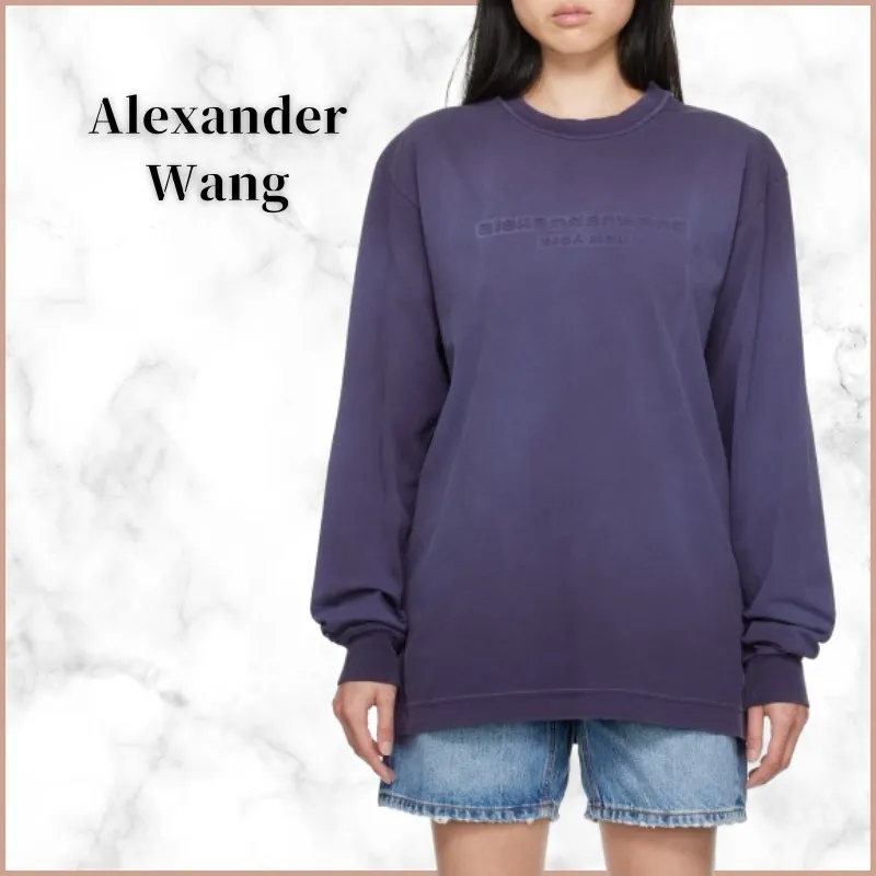 Alexander Wang  |Long Sleeves Plain Logo Hoodies & Sweatshirts