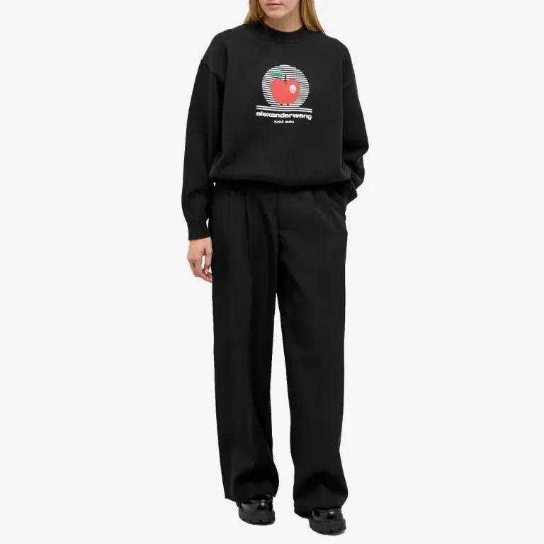 Alexander Wang  |Sweat Long Sleeves Plain Cotton Logo Hoodies & Sweatshirts