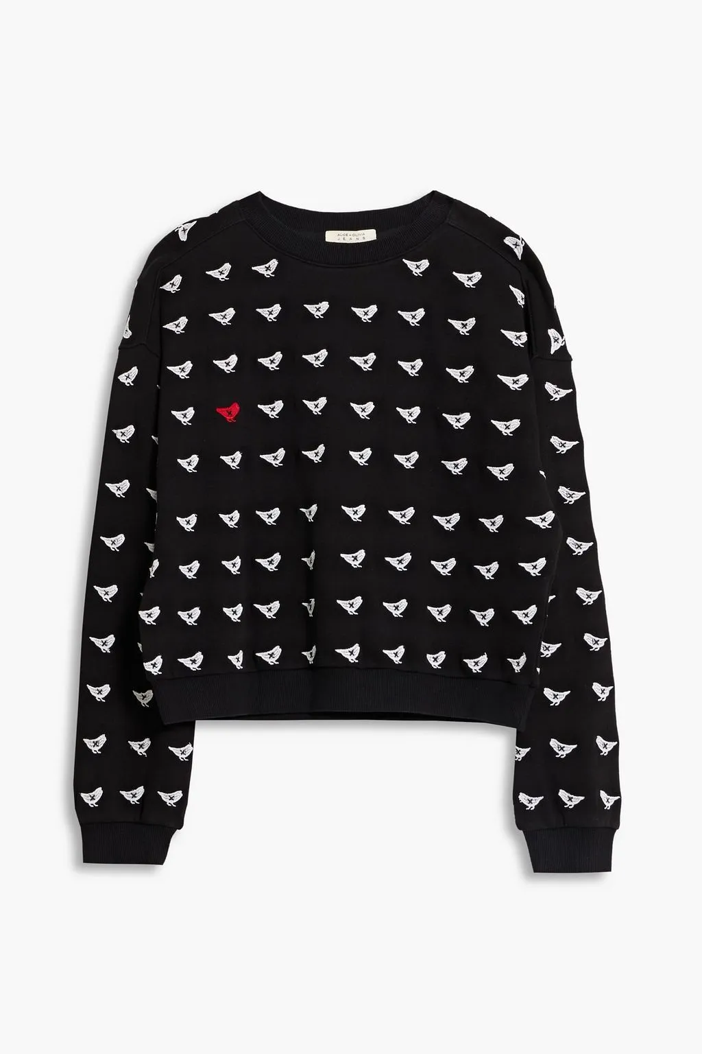 Alice+Olivia  |Crew Neck Long Sleeves Cotton Hoodies & Sweatshirts