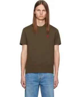 AMI PARIS Brown Red Ami de Coeur T-shirt