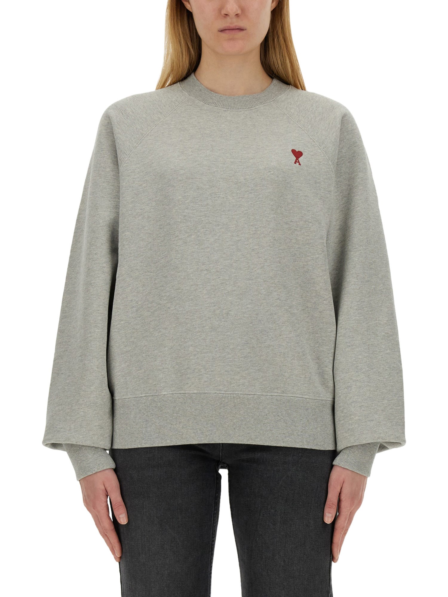 AMI PARIS    COTTON LOGO SWEATSHIRT