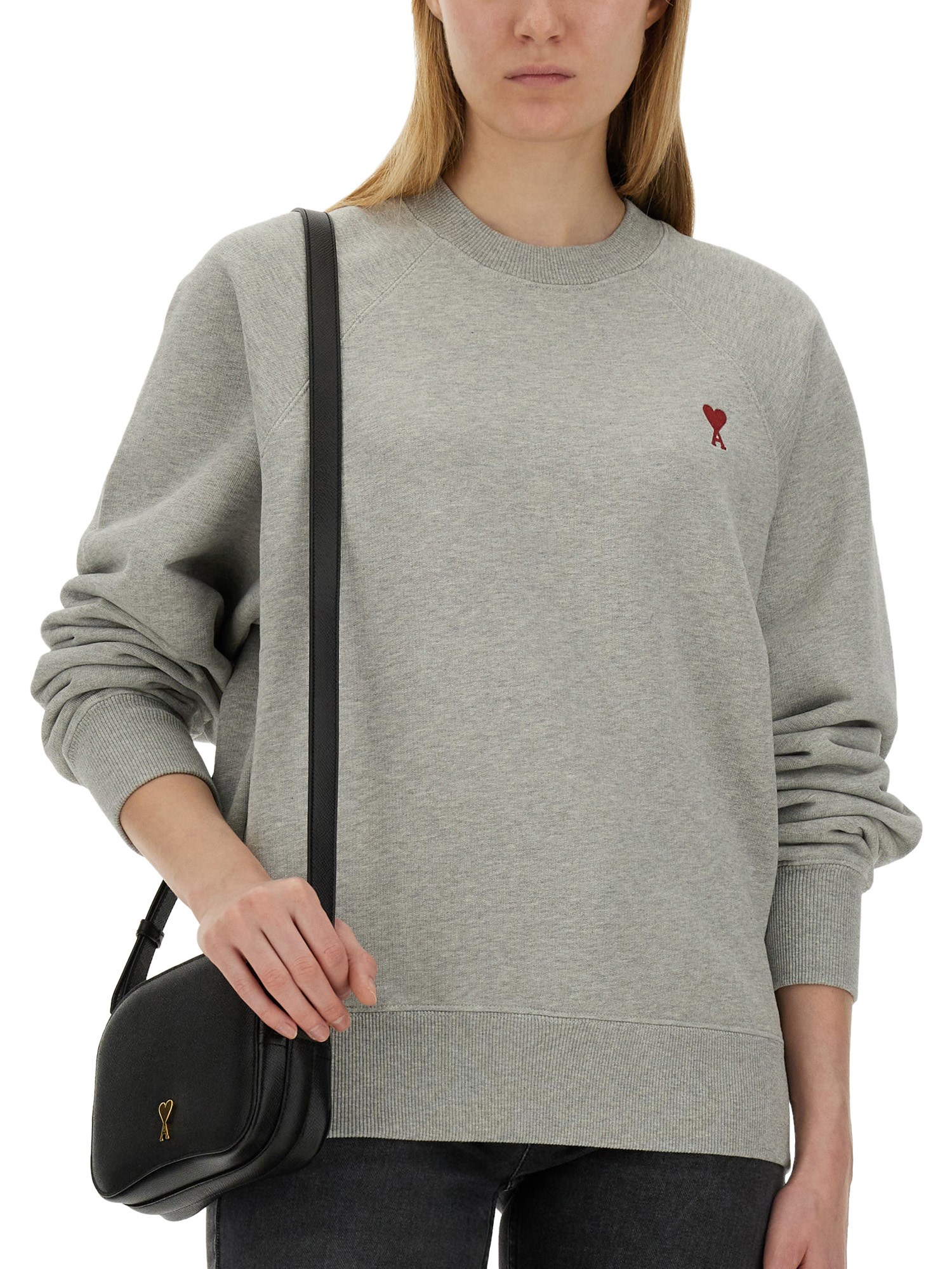 AMI PARIS    COTTON LOGO SWEATSHIRT