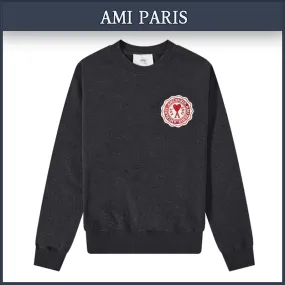 AMI PARIS  |Unisex Street Style Logo Designers Sweatshirts