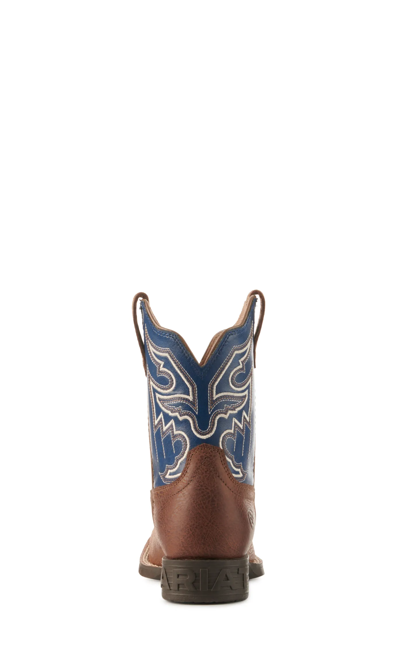 Ariat Kids Sorting Pen Brown and Blue Wide Square Toe Cowboy Boots