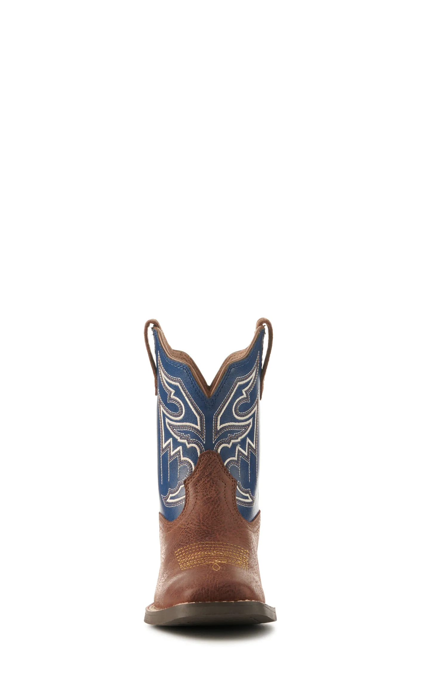 Ariat Kids Sorting Pen Brown and Blue Wide Square Toe Cowboy Boots