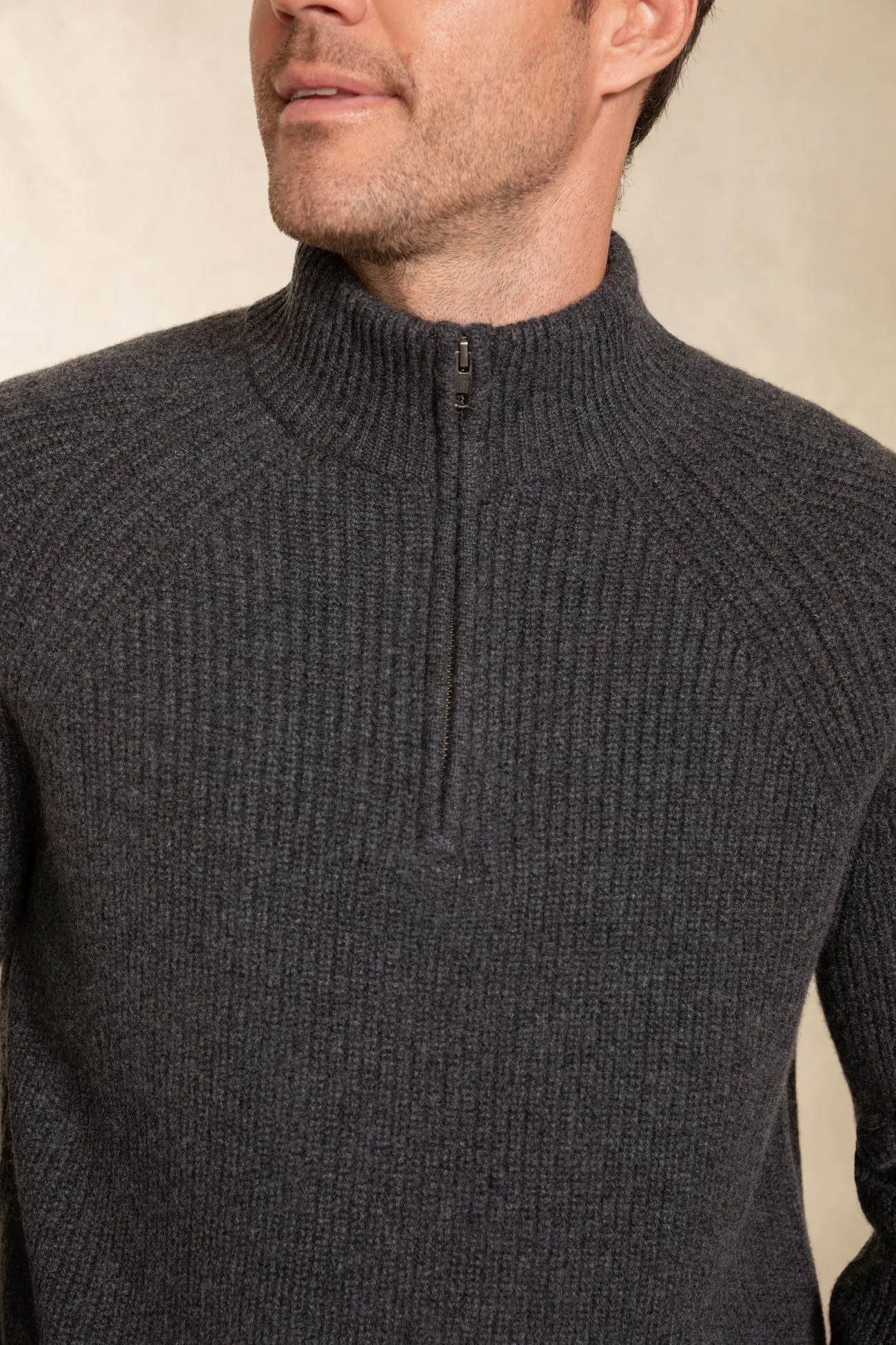 ASHTON QUARTER-ZIP CASHMERE SWEATER