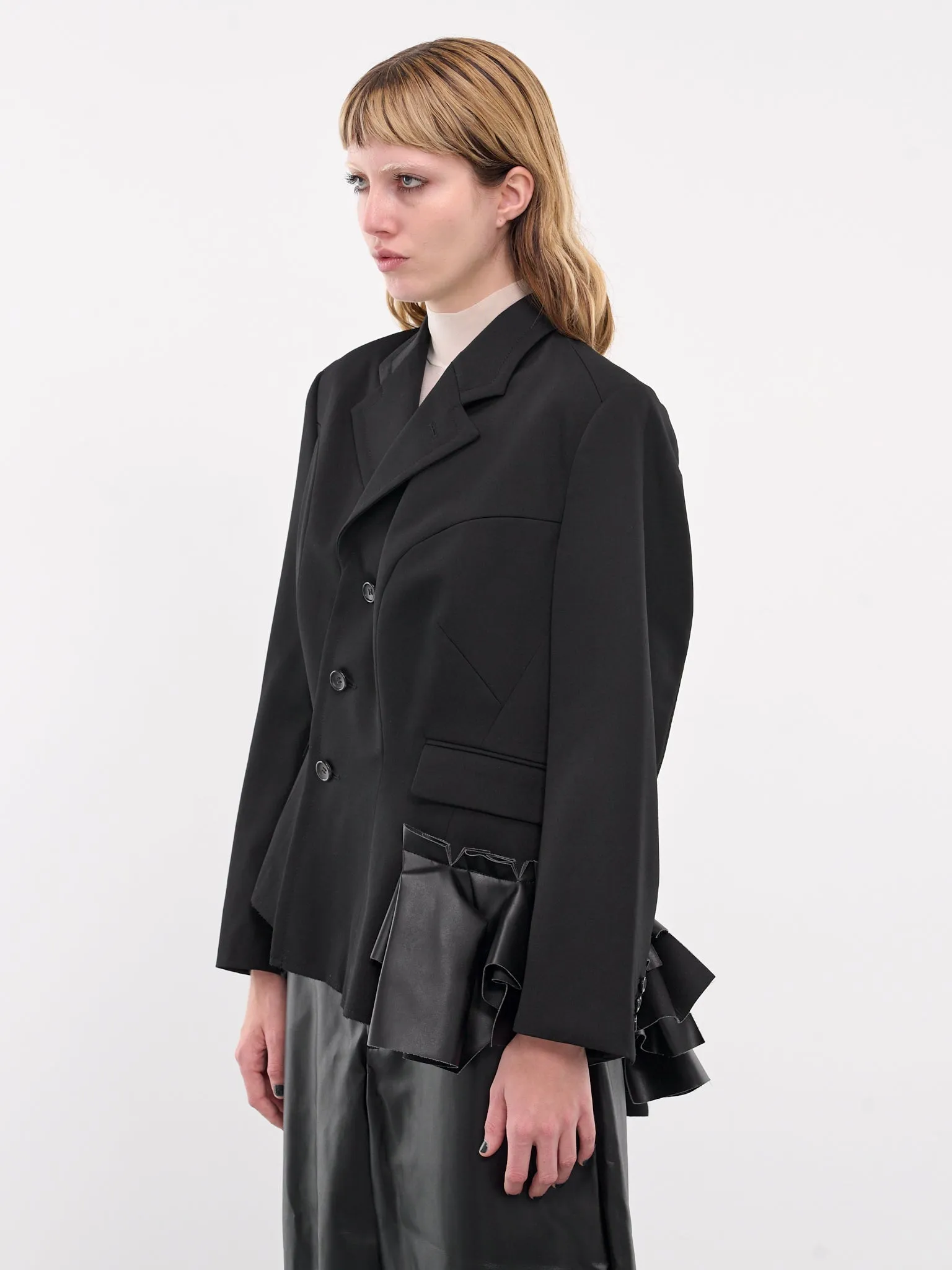 Asymmetric Paneled Blazer (GN-J010-051-BLACK)