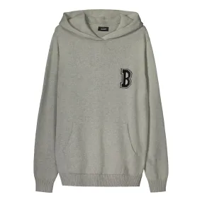 B COTTON KNIT HOODIE