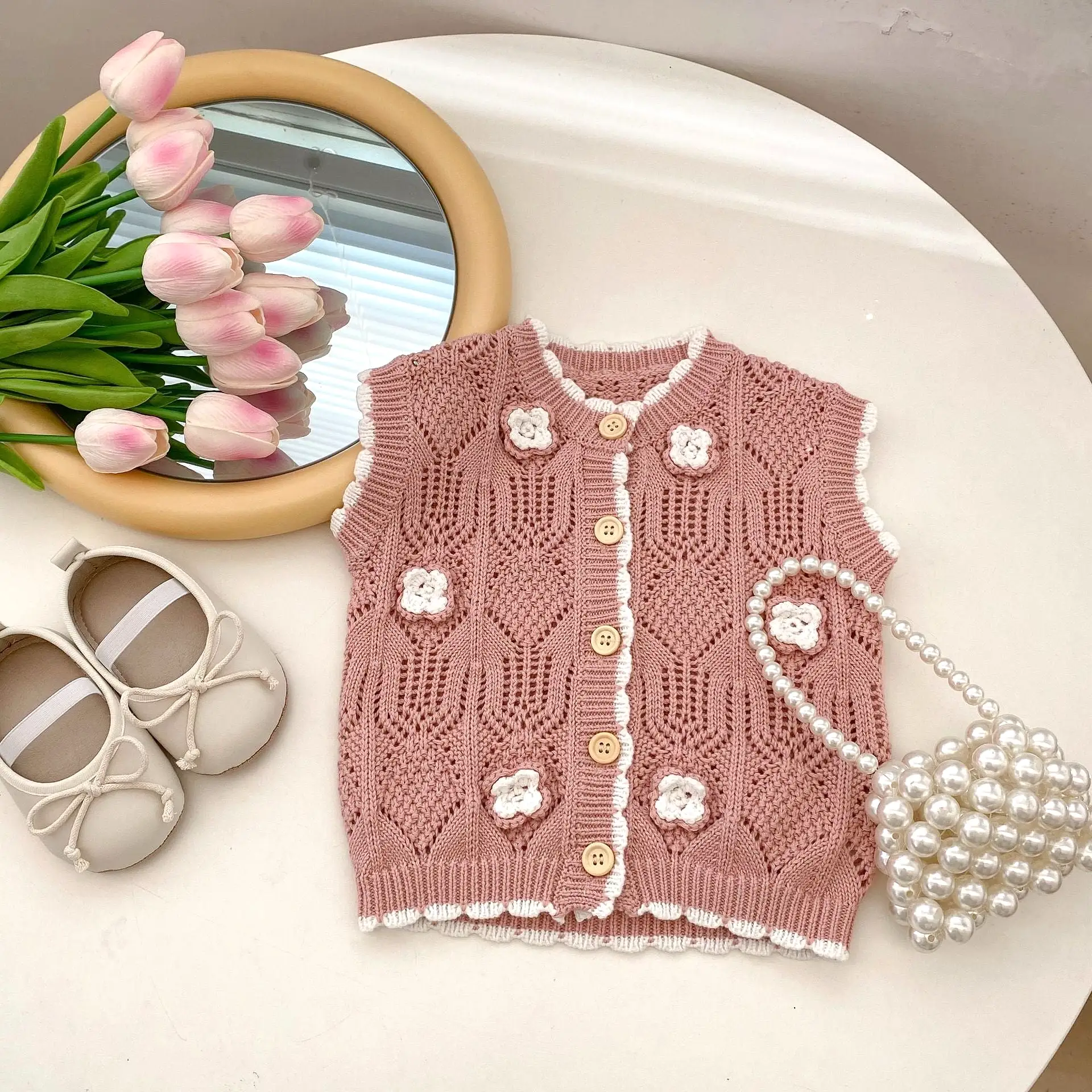 Baby Kid Girls Flower Vests Waistcoats Wholesale 230828119