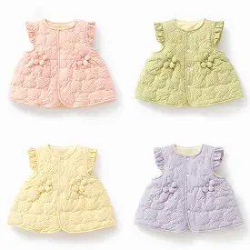 Baby Kid Girls Solid Color Flower Vests Waistcoats Wholesale 231130247