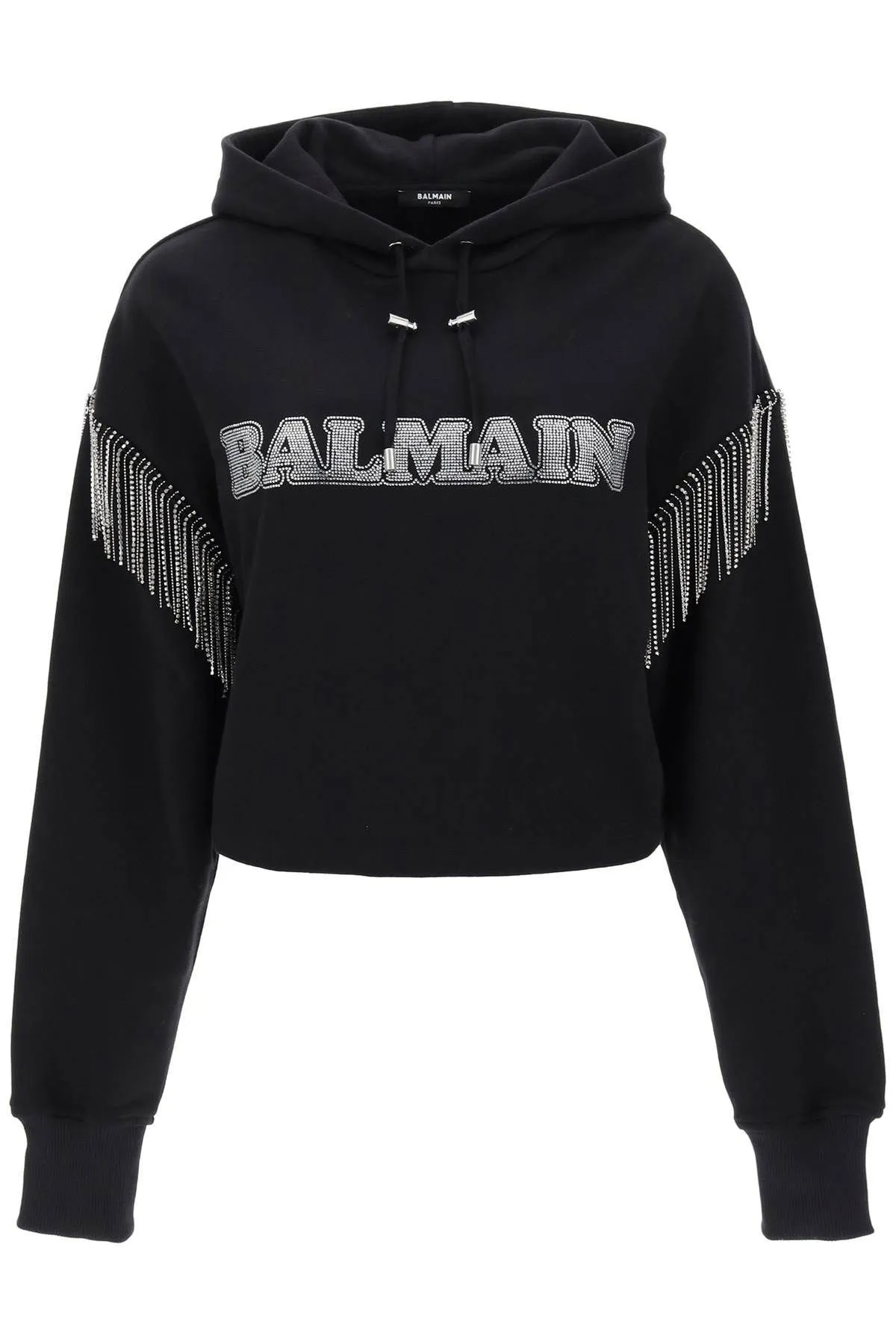 BALMAIN  |Long Sleeves Cotton Logo Hoodies & Sweatshirts