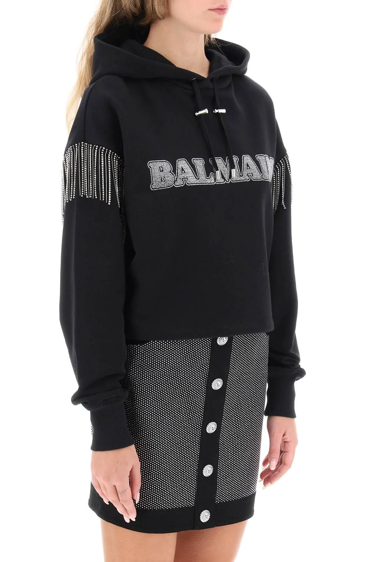 BALMAIN  |Long Sleeves Cotton Logo Hoodies & Sweatshirts