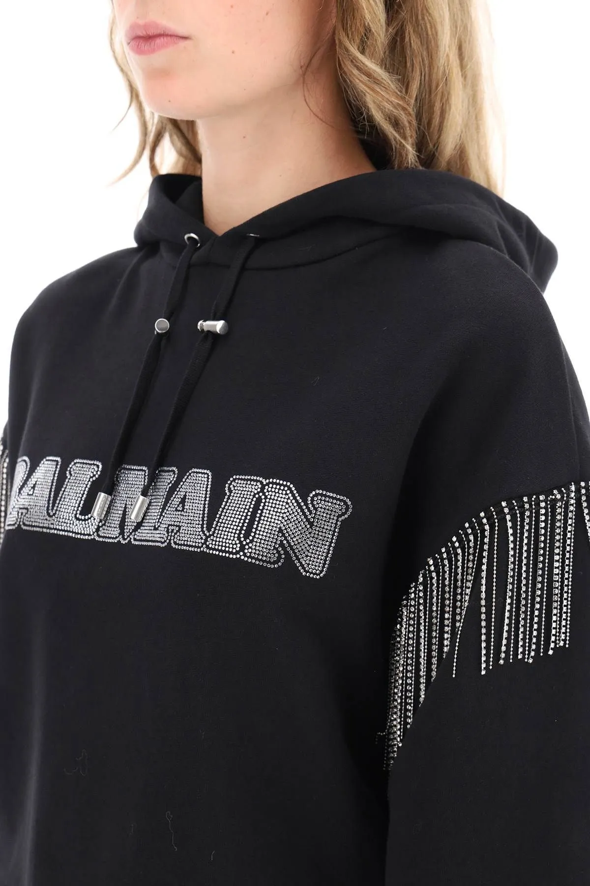 BALMAIN  |Long Sleeves Cotton Logo Hoodies & Sweatshirts