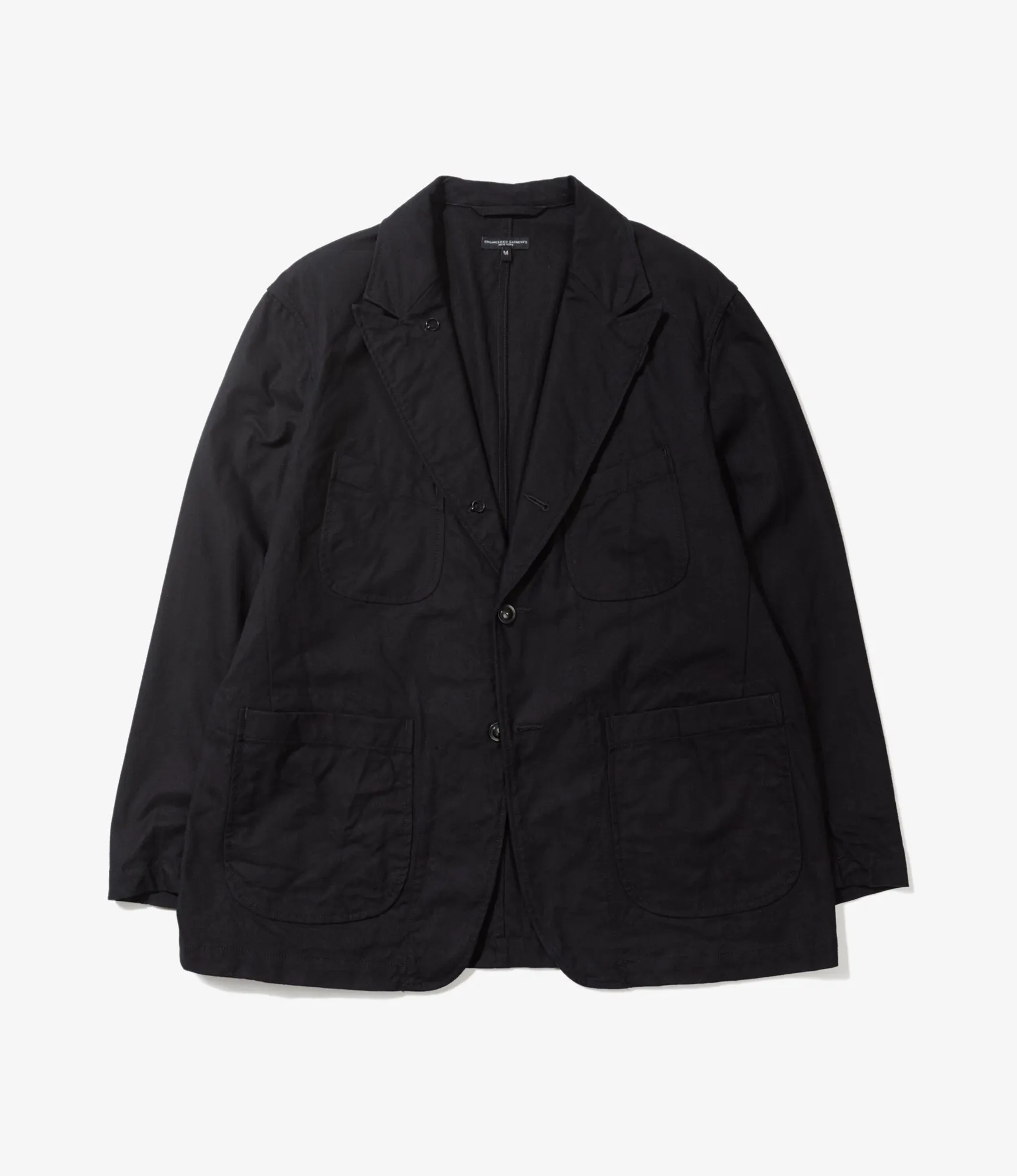 Bedford Jacket –Black Brushed Herringbone Cotton