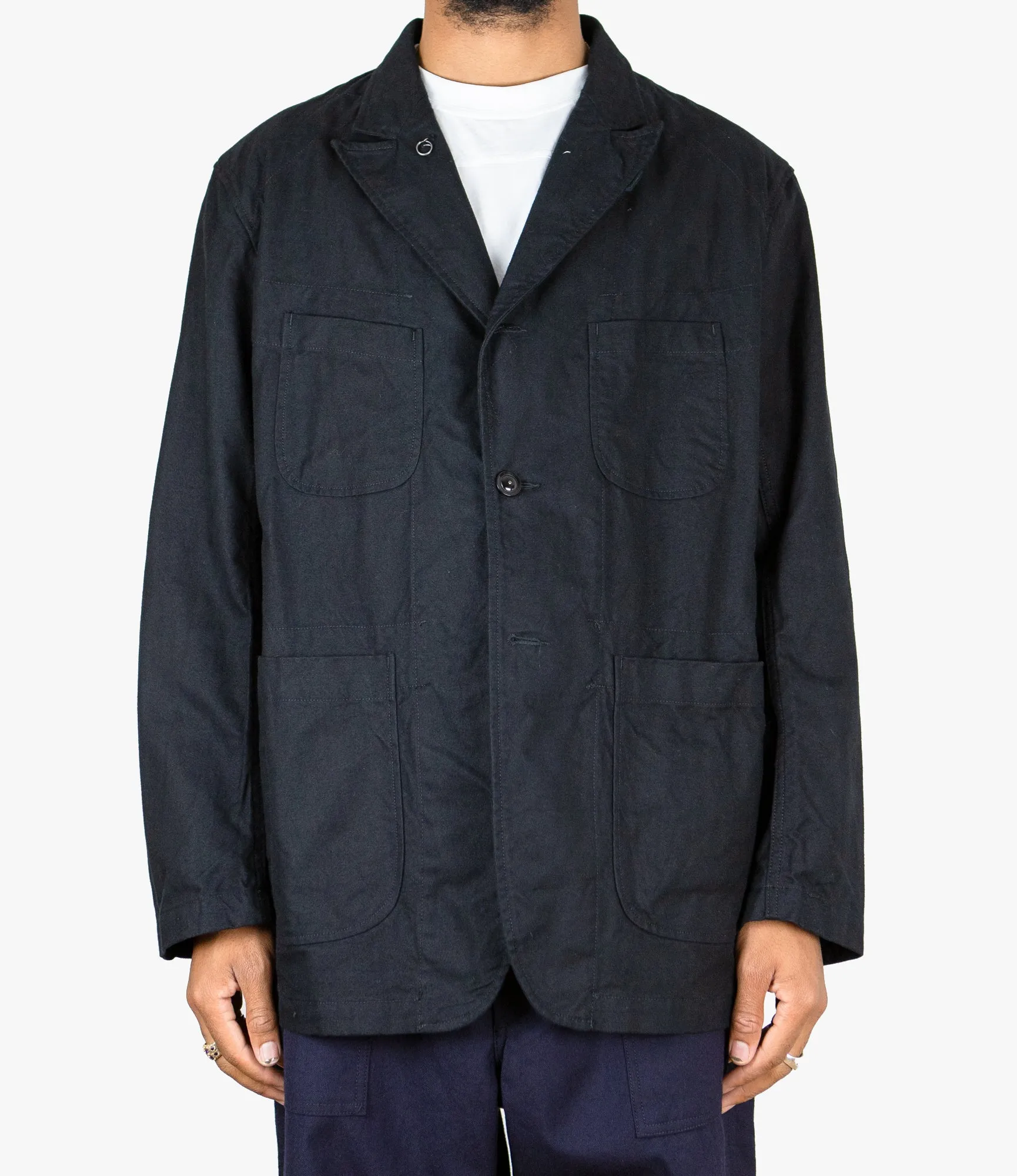 Bedford Jacket –Black Brushed Herringbone Cotton