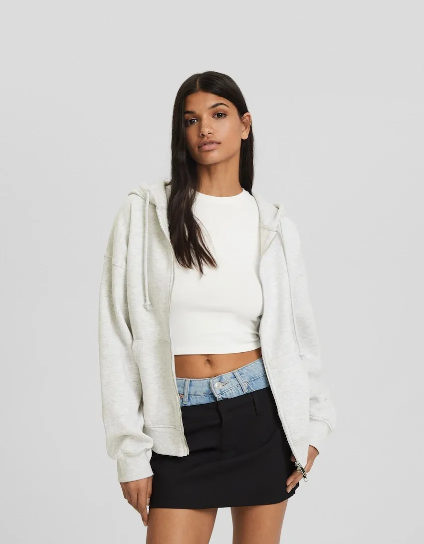 Bershka  |Sweat Plain Hoodies & Sweatshirts