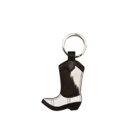 Black Haircalf Boot Keychain