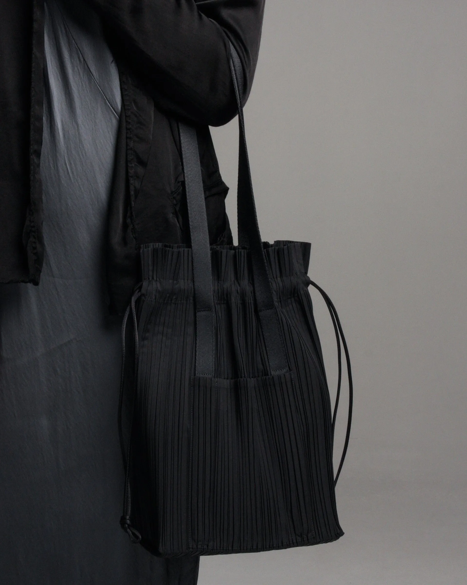 Black Pleats Tote Bag