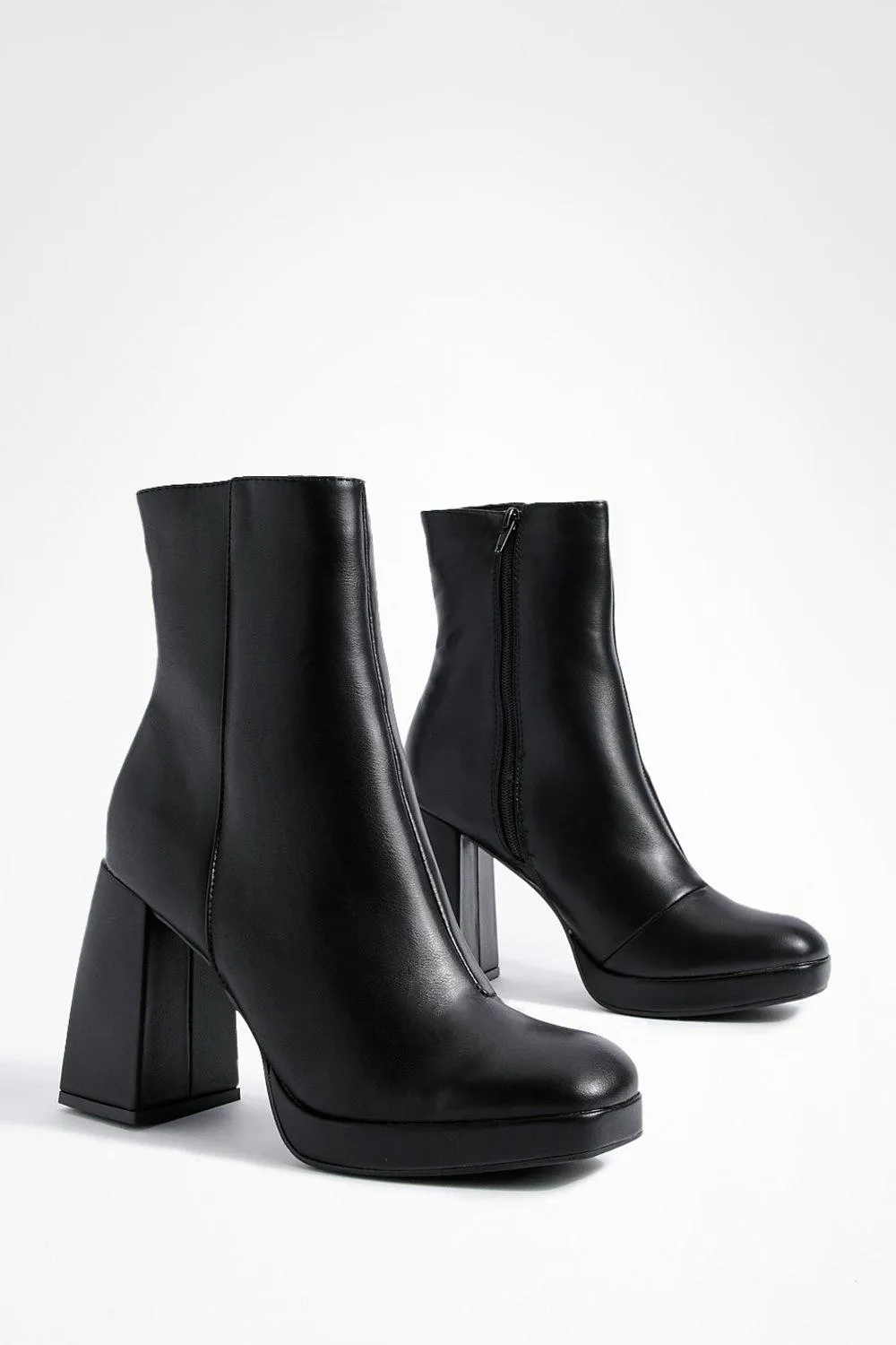 Block Heel Shoe Platform Boots