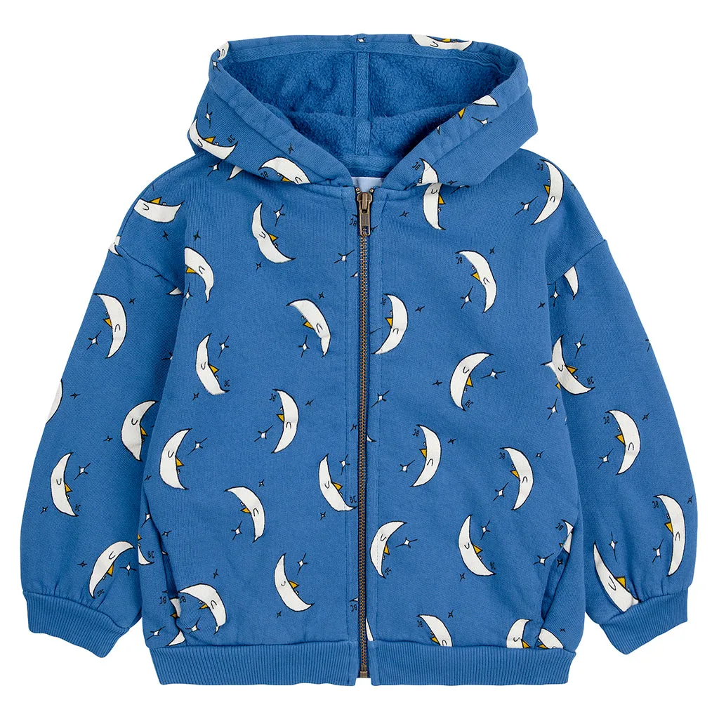 Bobo Choses Child Beneath The Moon All Over Hooded Sweatshirt Blue