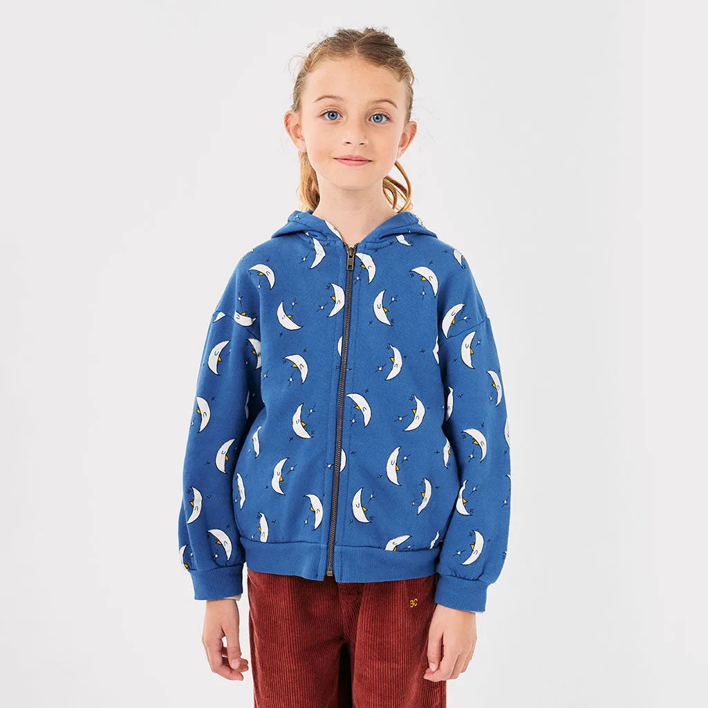 Bobo Choses Child Beneath The Moon All Over Hooded Sweatshirt Blue