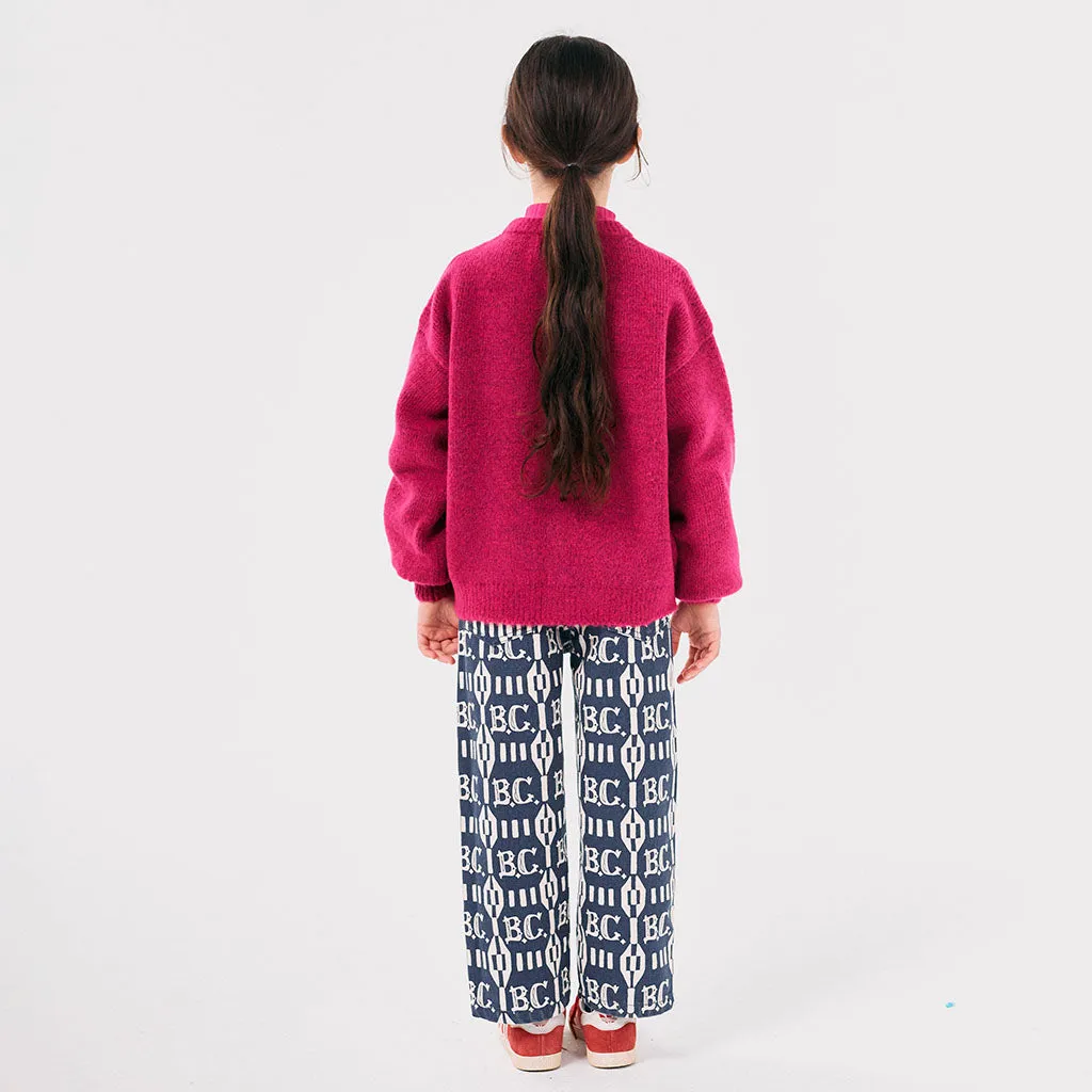 Bobo Choses Child Cherry Intarsia Cardigan Fuchsia Pink