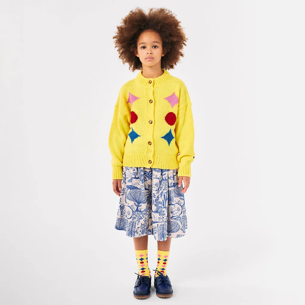 Bobo Choses Child Sparkles Intarsia Cardigan Yellow