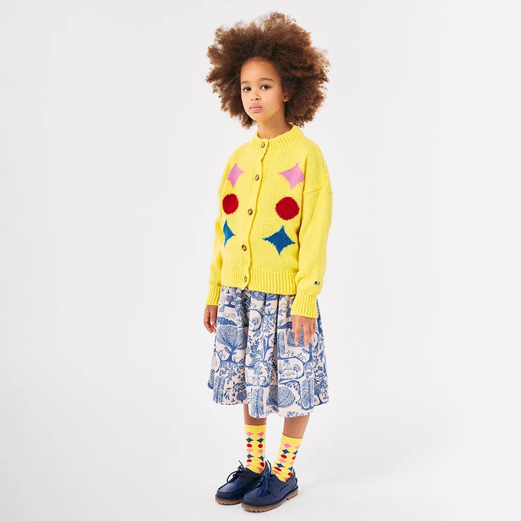 Bobo Choses Child Sparkles Intarsia Cardigan Yellow