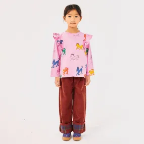 Bobo Choses Child Wonder Horse All Over Ruffle Sweatshirt Pink