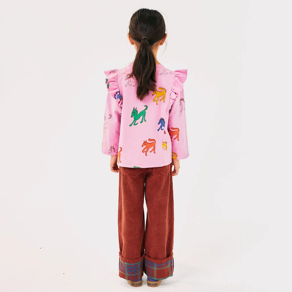 Bobo Choses Child Wonder Horse All Over Ruffle Sweatshirt Pink