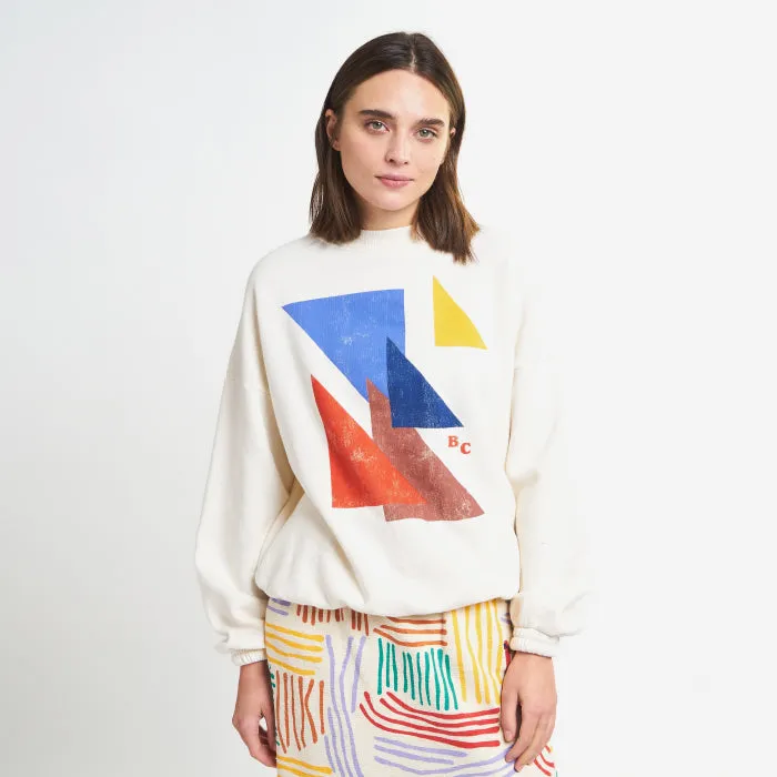 Bobo Choses Woman Geometric Oversized Sweatshirt Cream