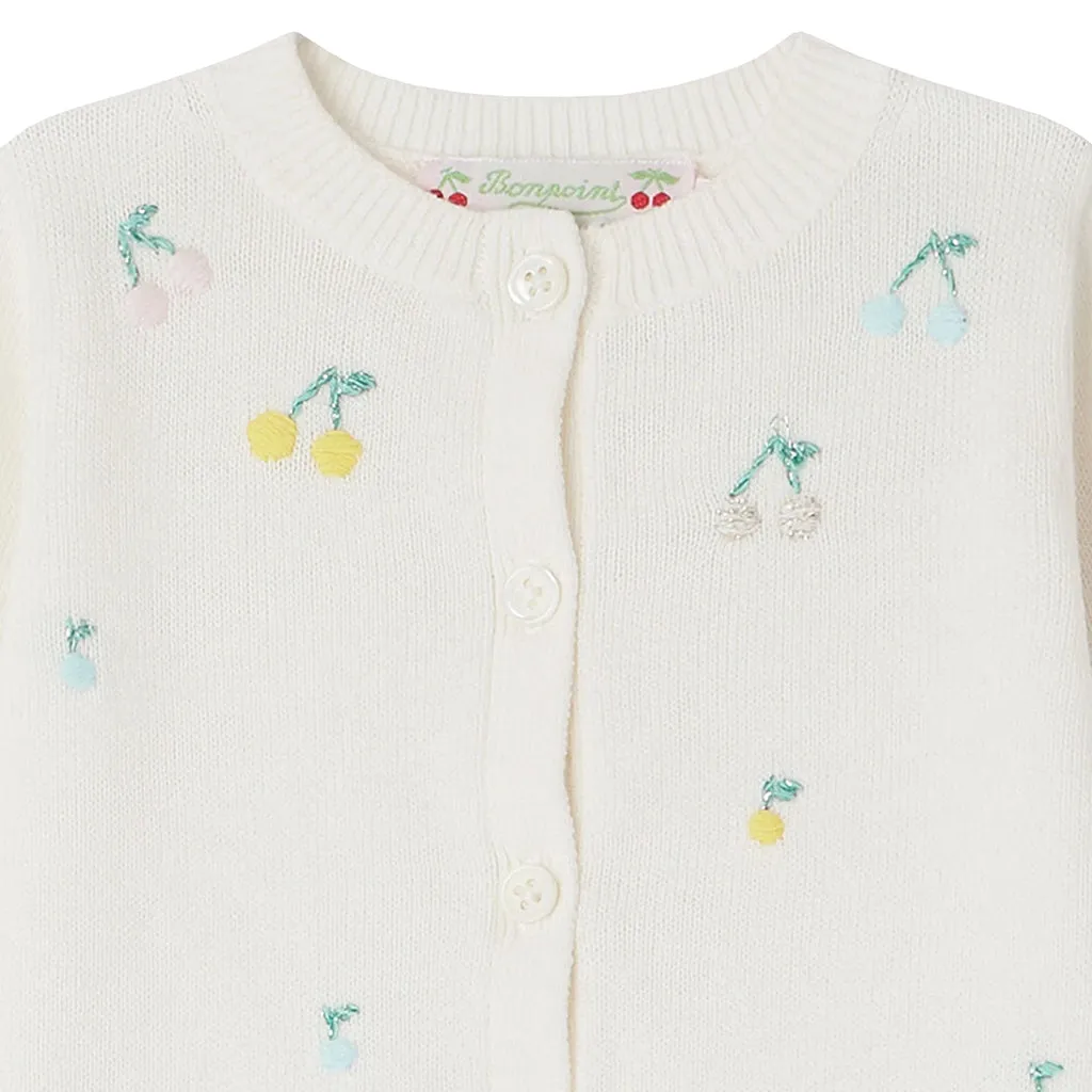 Bonpoint Baby Claudie Cardigan Milk White