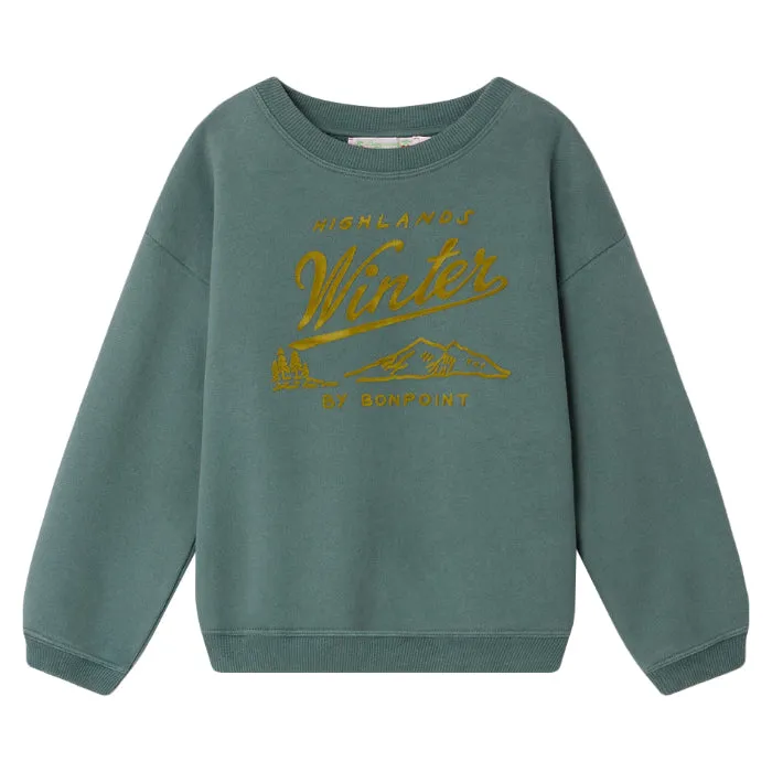 Bonpoint Child Tonino Sweatshirt Green Grey