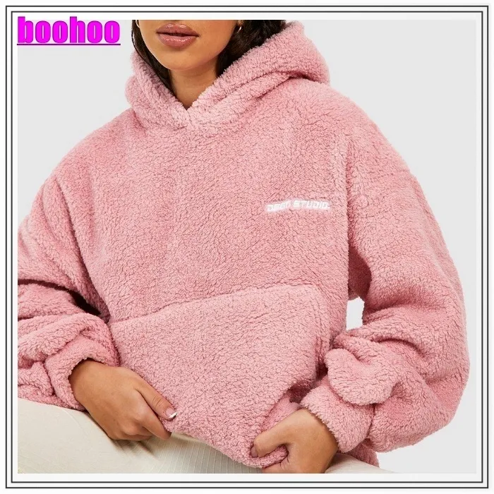 boohoo  |Long Sleeves Plain Cotton Hoodies & Sweatshirts