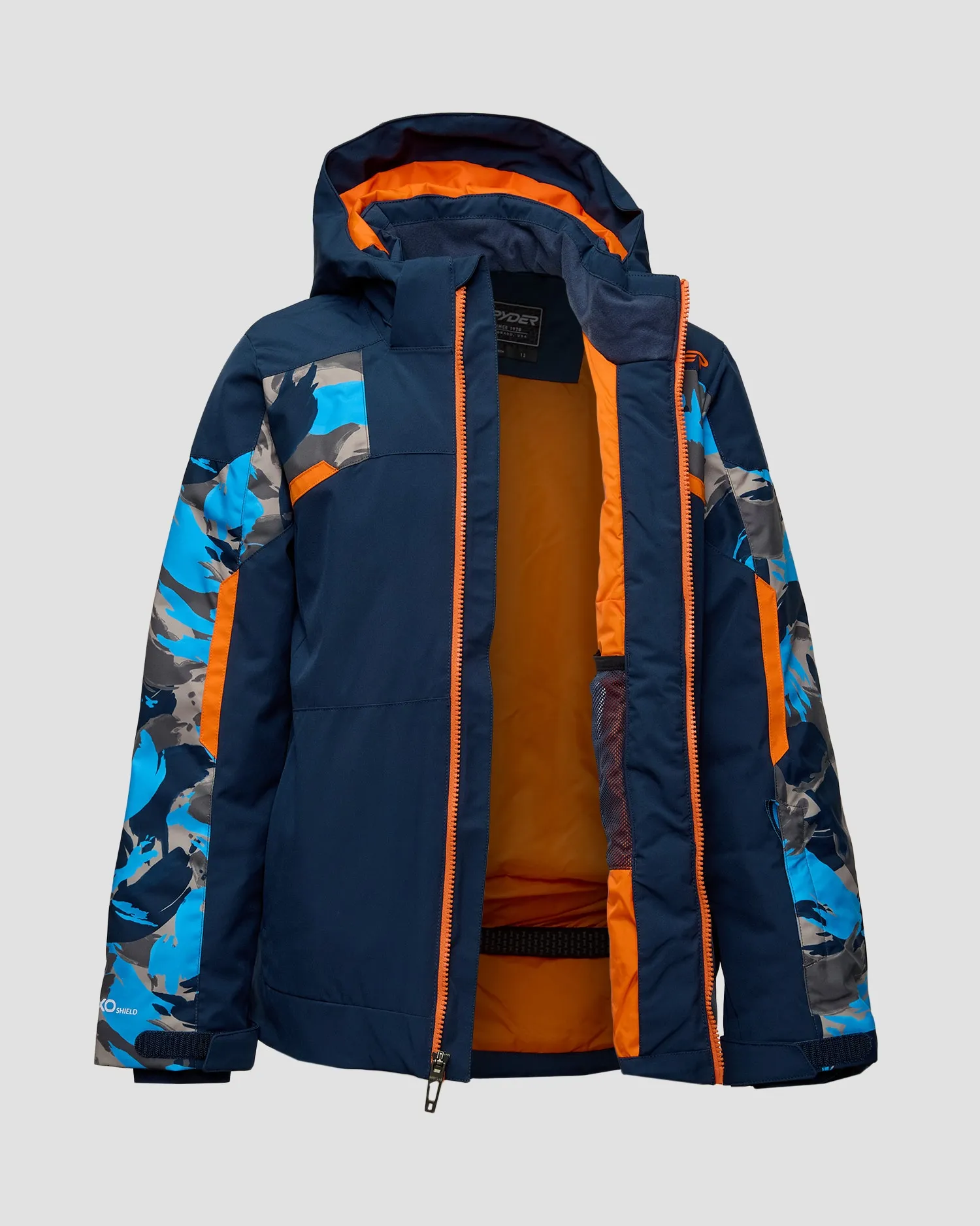 Boys ski jacket Spyder Leader 38SG075406-camouflage-aether-blue