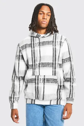 Brushed Check Print Hoodie