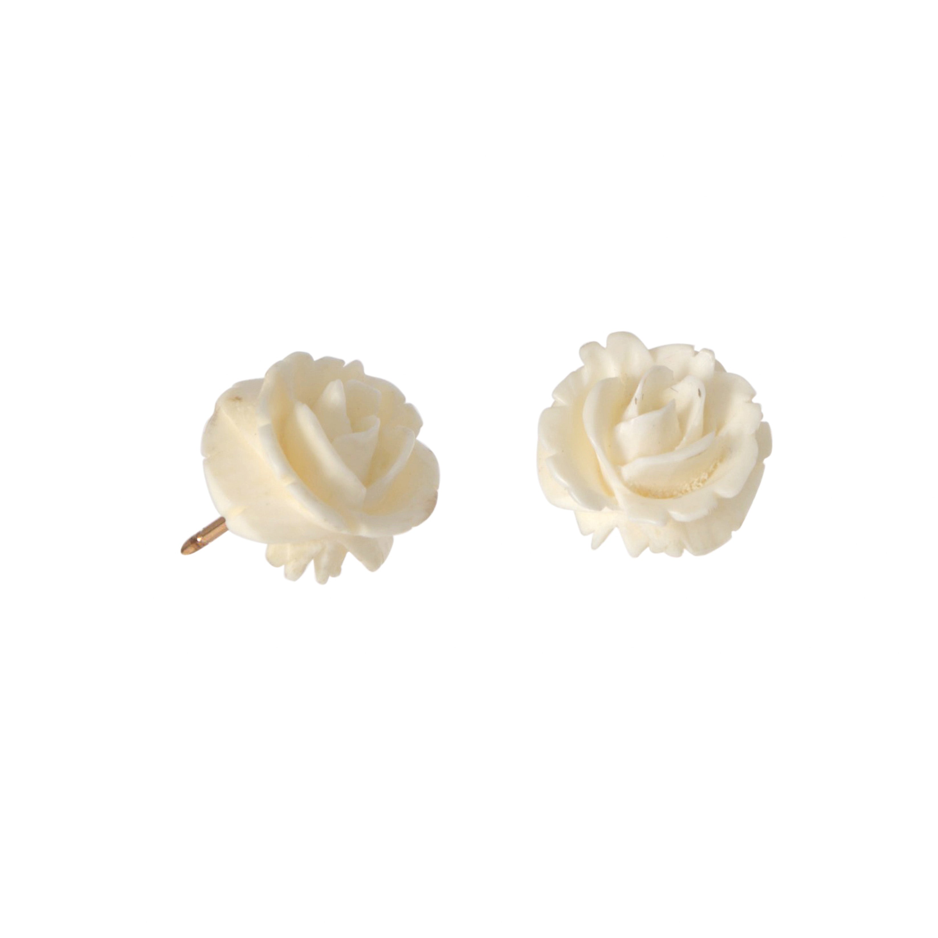 Carved Flower Earrings