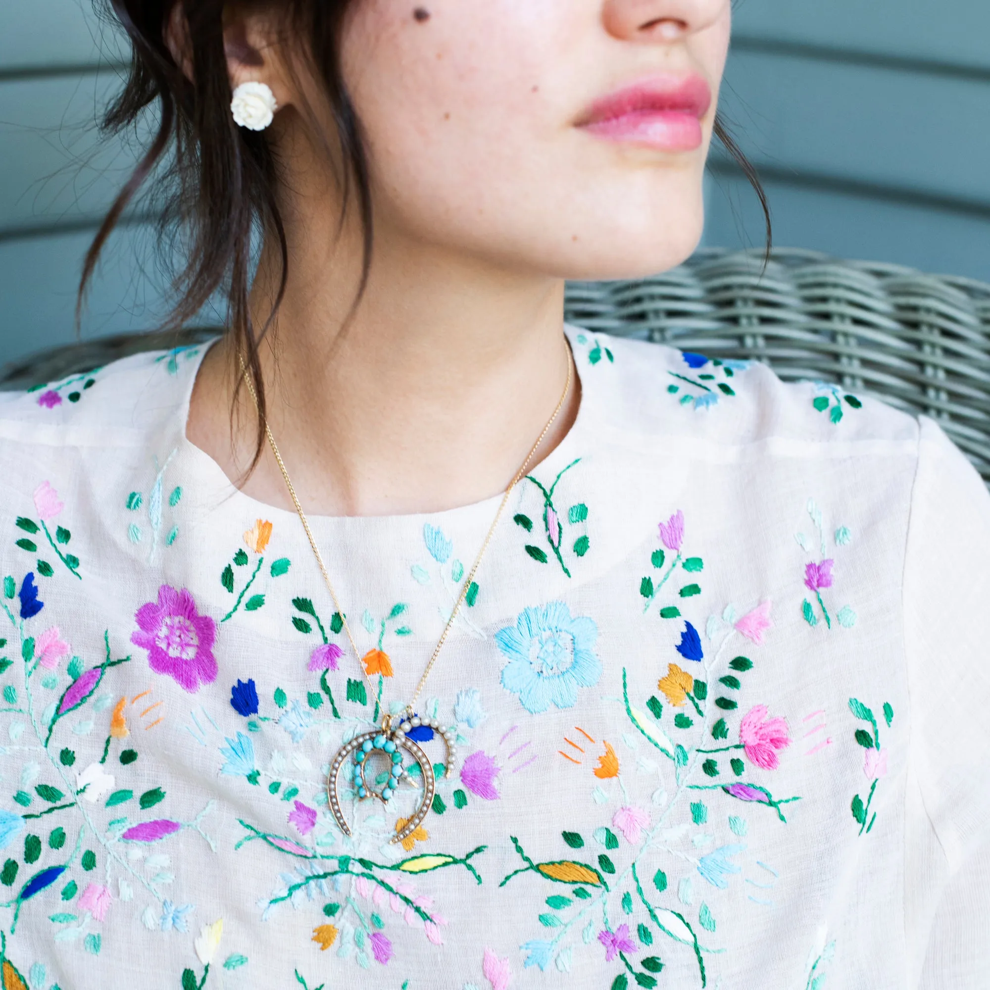 Carved Flower Earrings