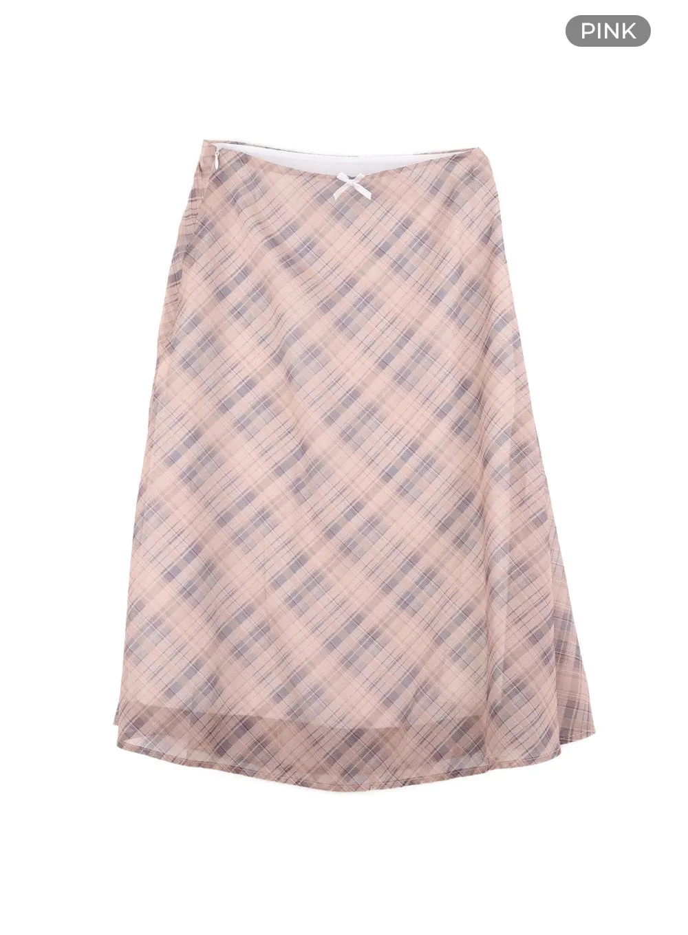 Classic Plaid Midi Skirt OA405