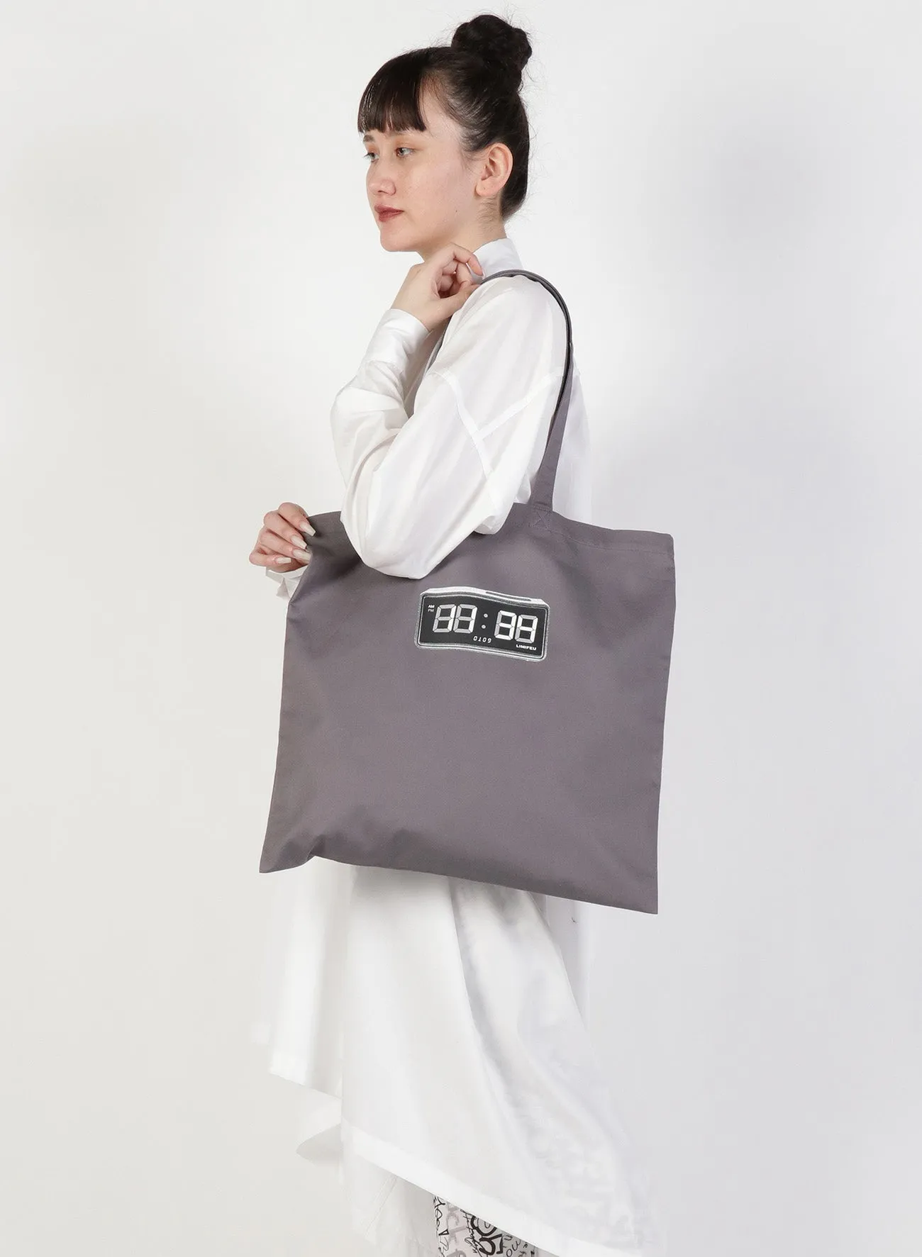 Clock Print Cotton Tote Bag